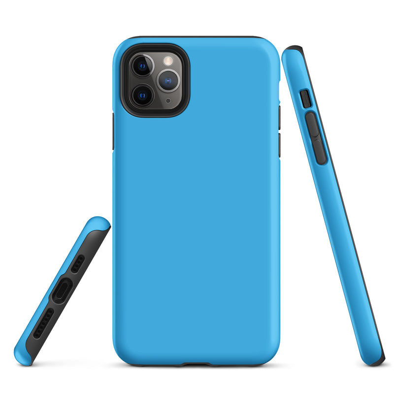 Load image into Gallery viewer, Deep Sky Blue iPhone Case Hardshell 3D Wrap Thermal Plain Color CREATIVETECH