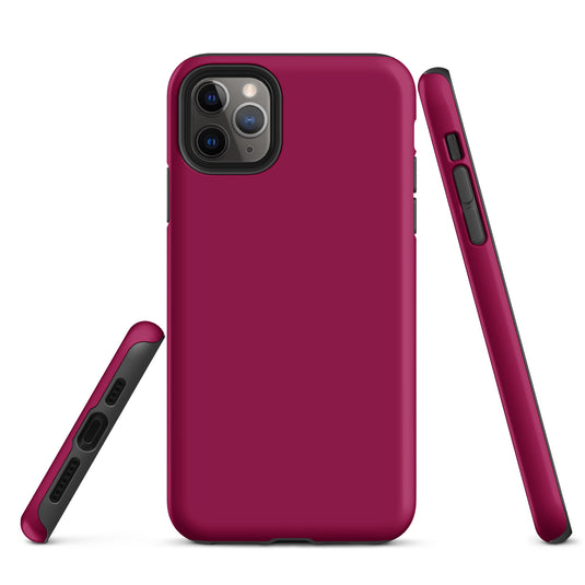 Light Burgundy Red iPhone Case Hardshell 3D Wrap Thermal Plain Color CREATIVETECH