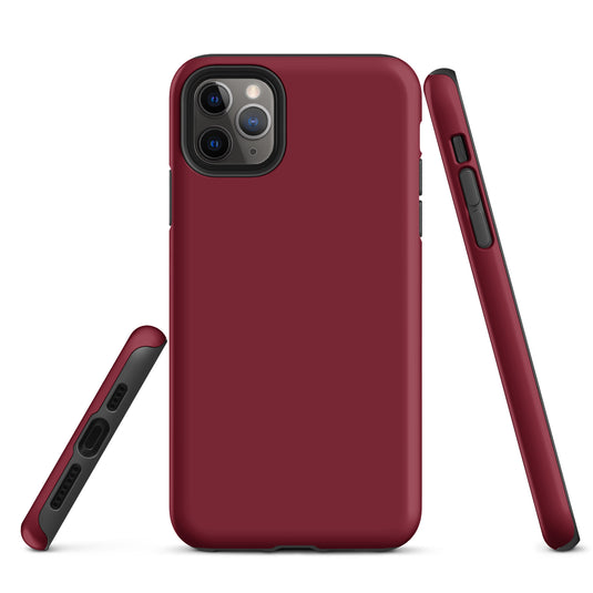 Burgundy Red iPhone Case Hardshell 3D Wrap Thermal Plain Color CREATIVETECH