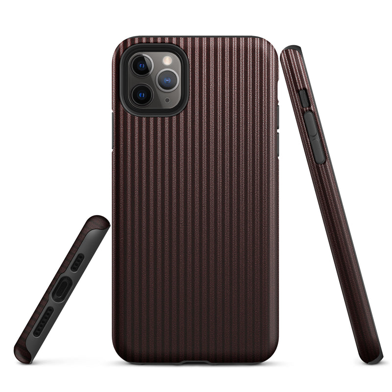Load image into Gallery viewer, Dark Red Striped iPhone Case Hardshell 3D Wrap Thermal CREATIVETECH