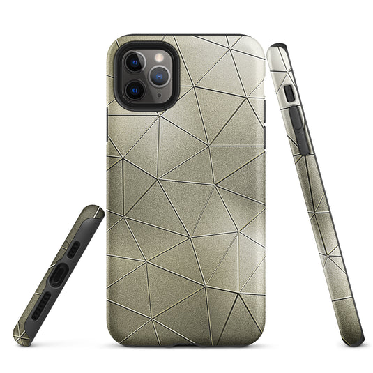 Golden Polygon Metal iPhone Case Hardshell 3D Wrap Thermal CREATIVETECH