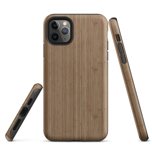 Brown Bamboo Wood iPhone Case Hardshell 3D Wrap Thermal CREATIVETECH