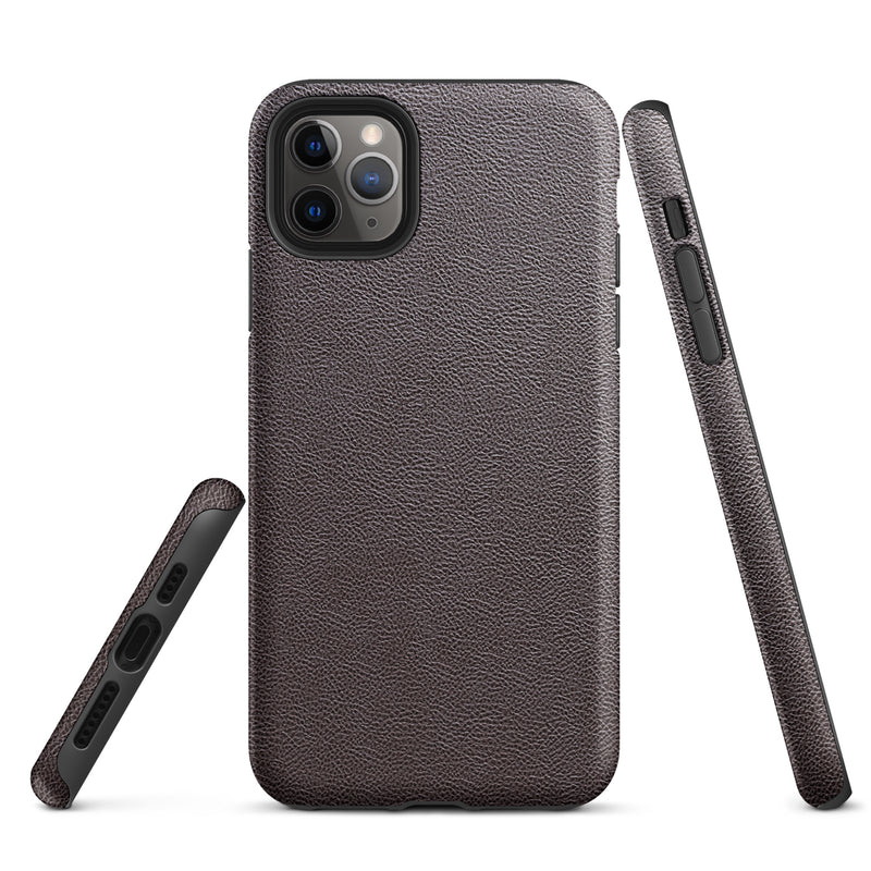 Load image into Gallery viewer, Dark Brown Leather iPhone Case Hardshell 3D Wrap Thermal CREATIVETECH