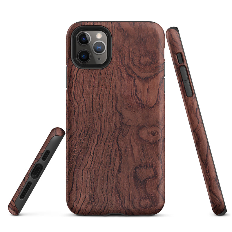 Load image into Gallery viewer, Bubinga Brown Wood iPhone Case Hardshell 3D Wrap Thermal CREATIVETECH