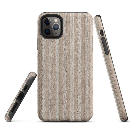 Light Striped Wood iPhone Case Hardshell 3D Wrap Thermal CREATIVETECH