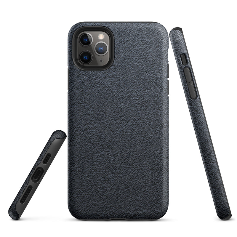 Load image into Gallery viewer, Black Leather iPhone Case Hardshell 3D Wrap Thermal CREATIVETECH