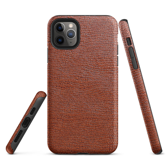 Exotic Brown Leather iPhone Case Hardshell 3D Wrap Thermal CREATIVETECH