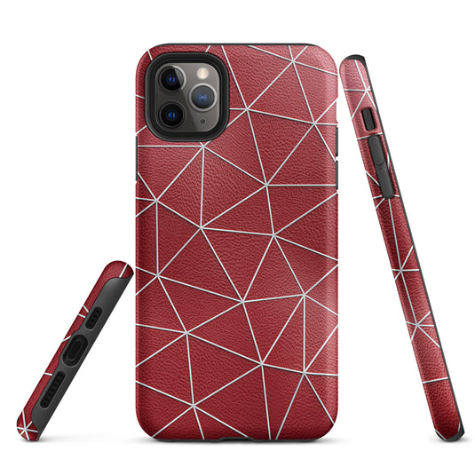 White Polygon Red Leather CREATIVETECH