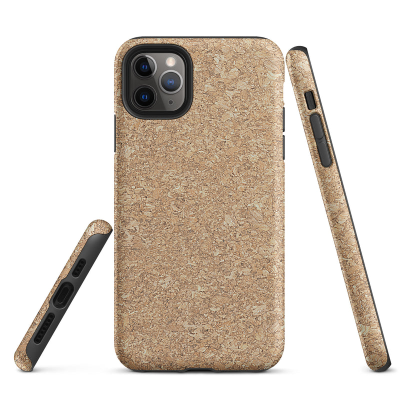 Load image into Gallery viewer, Beige Brown Cork Wood iPhone Case Hardshell 3D Wrap Thermal CREATIVETECH