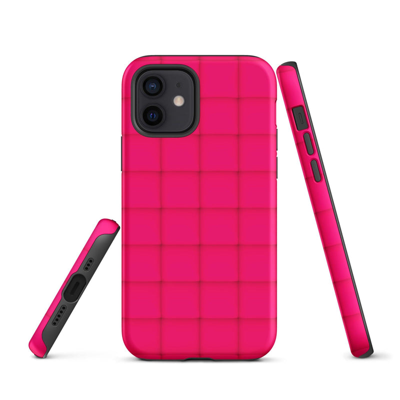 Load image into Gallery viewer, Squishy Pink Red Cubic Colorful iPhone Case Double Layer Impact Resistant Tough 3D Wrap Matte or Glossy Finish CREATIVETECH