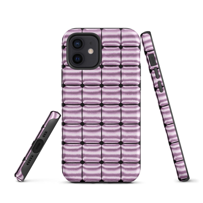 Load image into Gallery viewer, Rose Gold Metal Cubic Colorful iPhone Case Double Layer Impact Resistant Tough 3D Wrap Matte or Glossy Finish CREATIVETECH