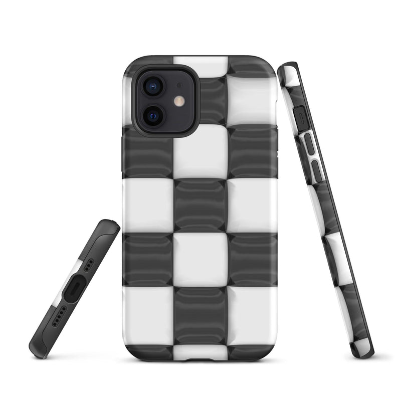 Load image into Gallery viewer, Classic Black White Chess Board Colorful Hardshell iPhone Case Double Layer Impact Resistant Tough 3D Wrap CREATIVETECH