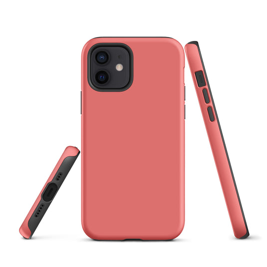 Salmon Pink iPhone Case Hardshell 3D Wrap Thermal Plain Color CREATIVETECH