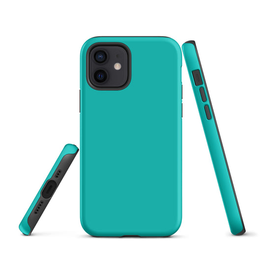 Iris Blue iPhone Case Hardshell 3D Wrap Thermal Plain Color CREATIVETECH