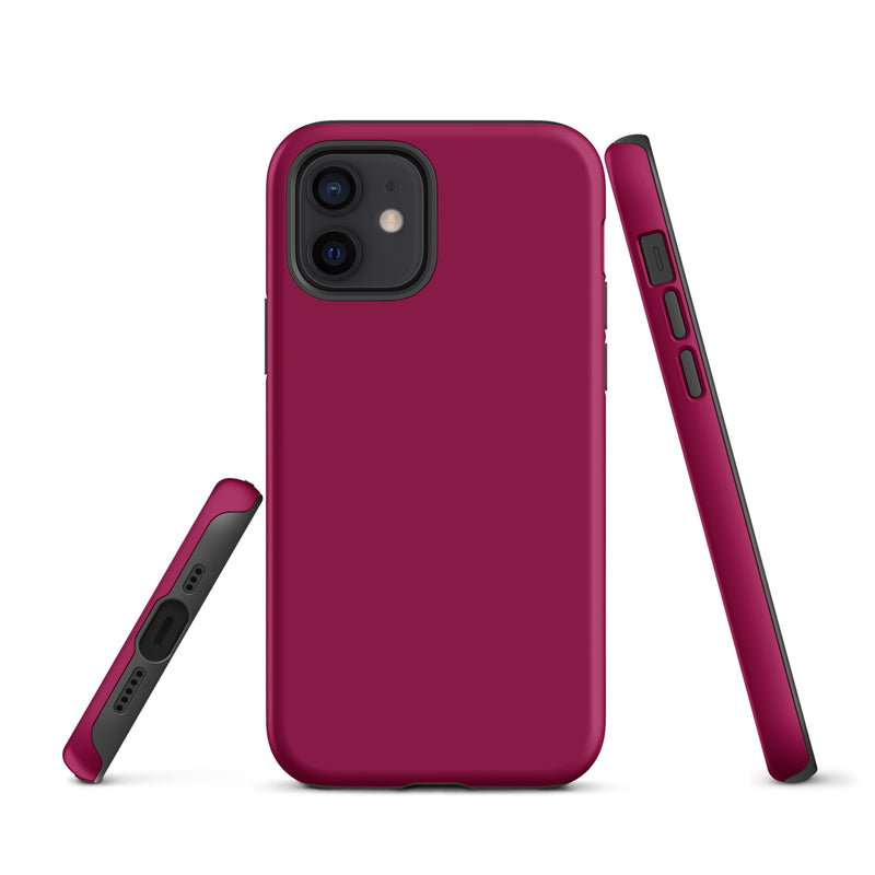 Load image into Gallery viewer, Light Burgundy Red iPhone Case Hardshell 3D Wrap Thermal Plain Color CREATIVETECH