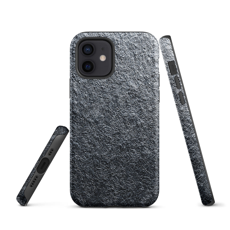 Load image into Gallery viewer, Silver Metal Foil iPhone Case Hardshell 3D Wrap Thermal Plain Color CREATIVETECH