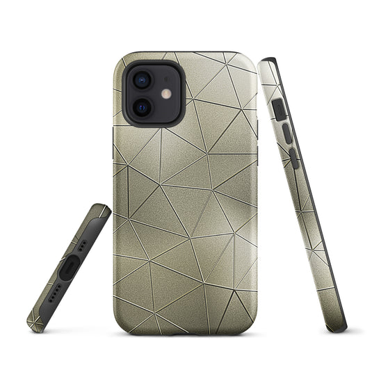 Golden Polygon Metal iPhone Case Hardshell 3D Wrap Thermal CREATIVETECH