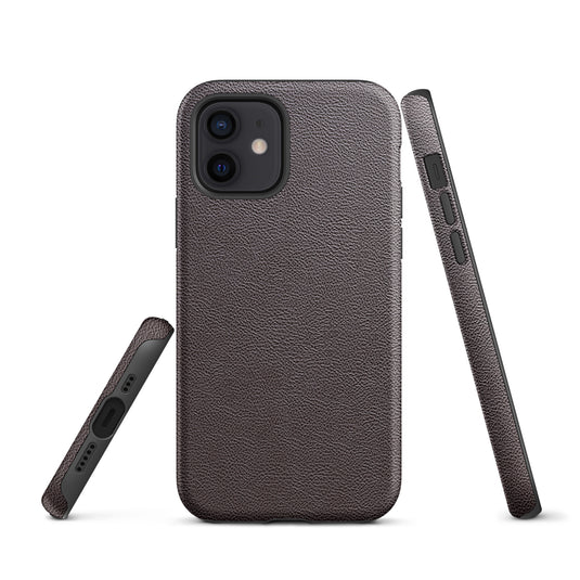 Dark Brown Leather iPhone Case Hardshell 3D Wrap Thermal CREATIVETECH