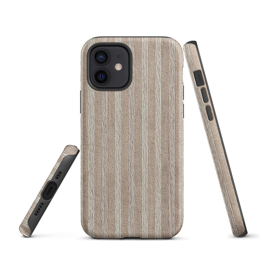Light Striped Wood iPhone Case Hardshell 3D Wrap Thermal CREATIVETECH