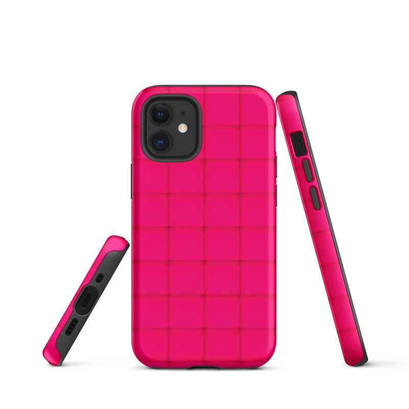 Load image into Gallery viewer, Squishy Pink Red Cubic Colorful iPhone Case Double Layer Impact Resistant Tough 3D Wrap Matte or Glossy Finish CREATIVETECH