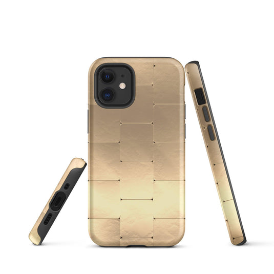 Gold Metal iPhone Case Double Layer Impact Resistant Tough 3D Wrap Matte or Glossy Finish CREATIVETECH