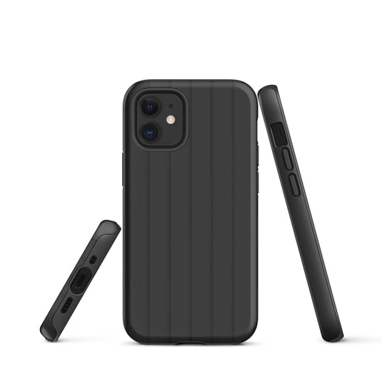 Black Ribbed Squishy iPhone Case Double Layer Impact Resistant Tough 3D Wrap Matte or Glossy Finish CREATIVETECH