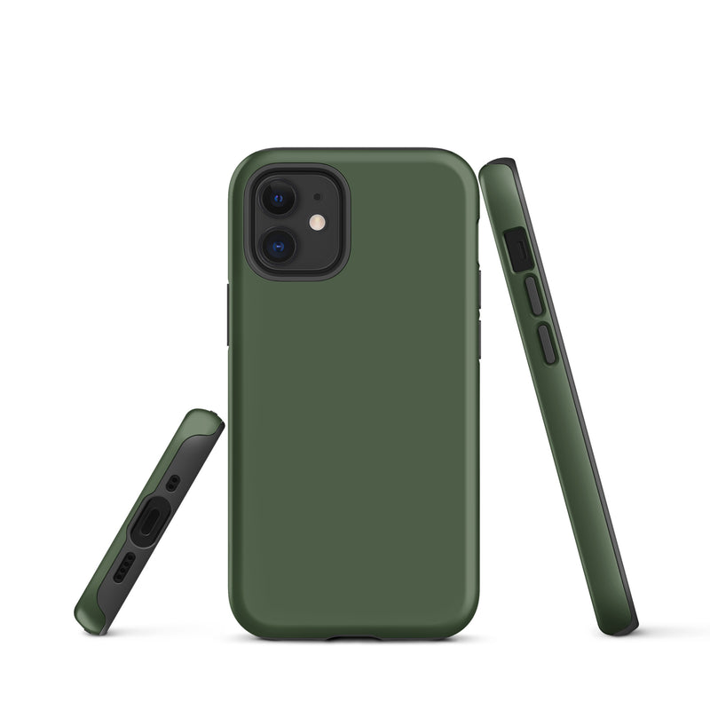 Load image into Gallery viewer, Deep Sage Green iPhone Case Hardshell 3D Wrap Thermal Plain Color CREATIVETECH
