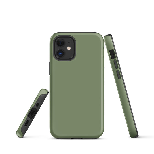 Camouflage Green iPhone Case Hardshell 3D Wrap Thermal Plain Color CREATIVETECH