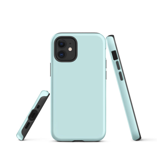 Light Cyan Blue iPhone Case Hardshell 3D Wrap Thermal Plain Color CREATIVETECH