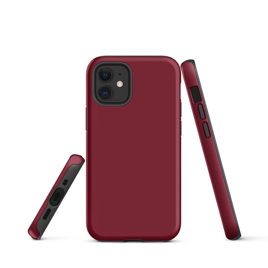 Burgundy Red iPhone Case Hardshell 3D Wrap Thermal Plain Color CREATIVETECH