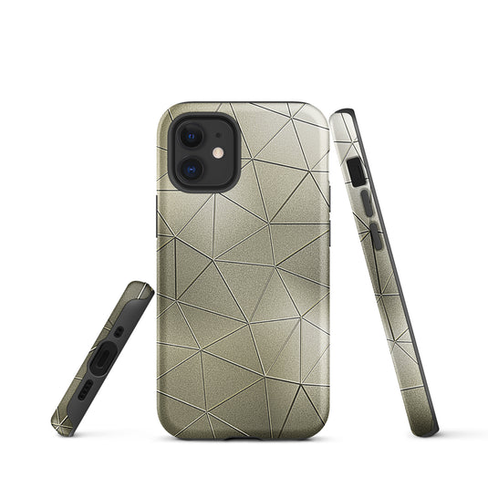 Golden Polygon Metal iPhone Case Hardshell 3D Wrap Thermal CREATIVETECH