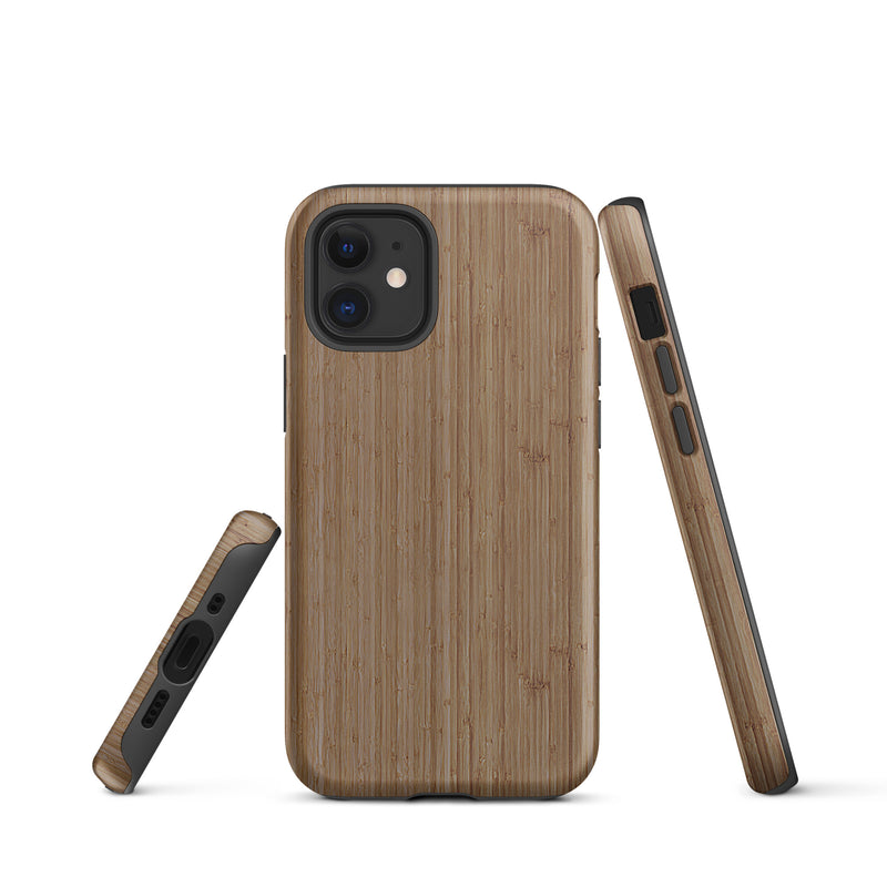 Load image into Gallery viewer, Brown Bamboo Wood iPhone Case Hardshell 3D Wrap Thermal CREATIVETECH