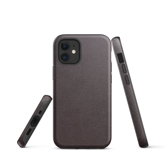 Dark Brown Leather iPhone Case Hardshell 3D Wrap Thermal CREATIVETECH