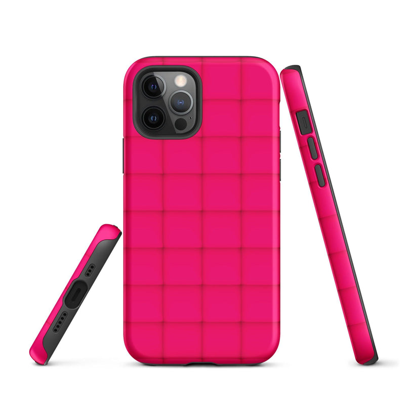 Load image into Gallery viewer, Squishy Pink Red Cubic Colorful iPhone Case Double Layer Impact Resistant Tough 3D Wrap Matte or Glossy Finish CREATIVETECH