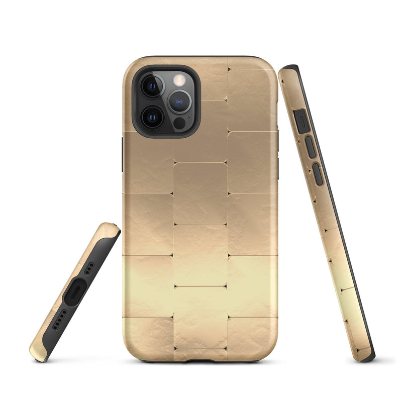 Load image into Gallery viewer, Gold Metal iPhone Case Double Layer Impact Resistant Tough 3D Wrap Matte or Glossy Finish CREATIVETECH