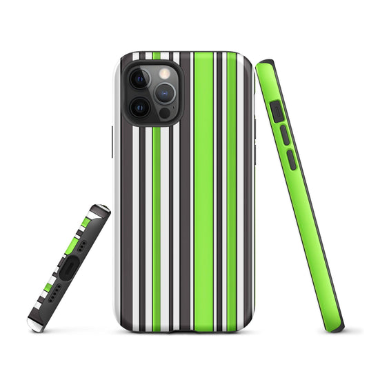 Green White Colorful iPhone Case Double Layer Impact Resistant Tough 3D Wrap Matte or Glossy Finish CREATIVETECH