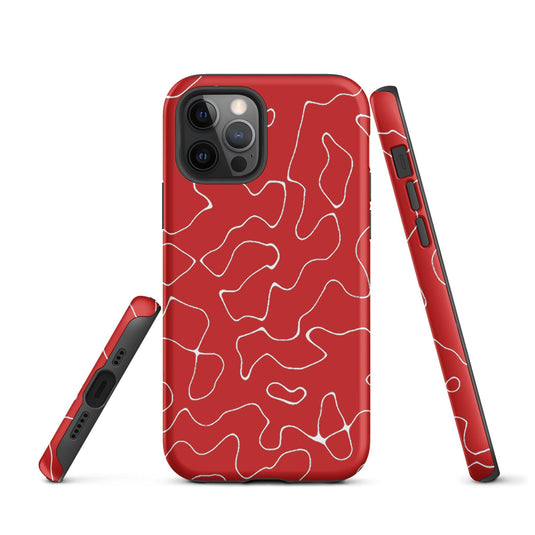 Organic Red Colorful Hardshell iPhone Case Double Layer Impact Resistant Tough 3D Wrap Matte or Glossy Finish CREATIVETECH