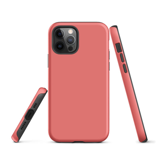 Salmon Pink iPhone Case Hardshell 3D Wrap Thermal Plain Color CREATIVETECH
