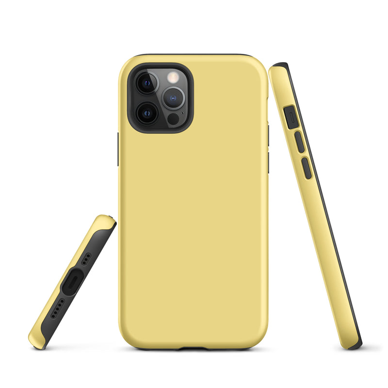Load image into Gallery viewer, Vis Vis Yellow iPhone Case Hardshell 3D Wrap Thermal Plain Color CREATIVETECH