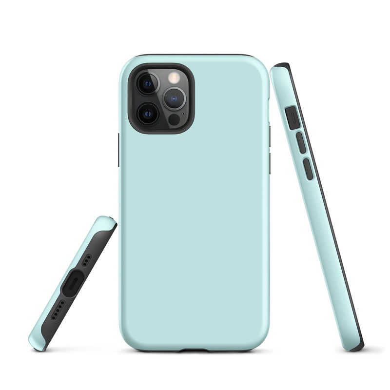 Load image into Gallery viewer, Light Cyan Blue iPhone Case Hardshell 3D Wrap Thermal Plain Color CREATIVETECH