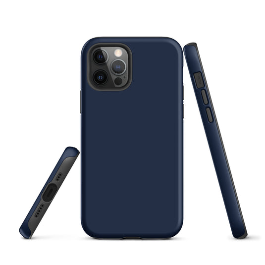 Navy Blue iPhone Case Hardshell 3D Wrap Thermal Plain Color CREATIVETECH