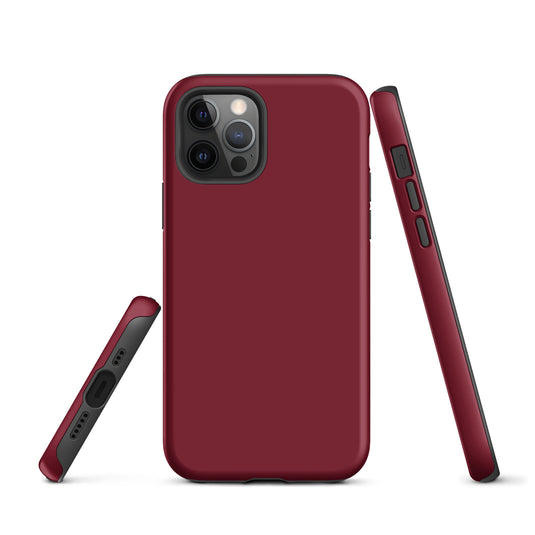 Burgundy Red iPhone Case Hardshell 3D Wrap Thermal Plain Color CREATIVETECH