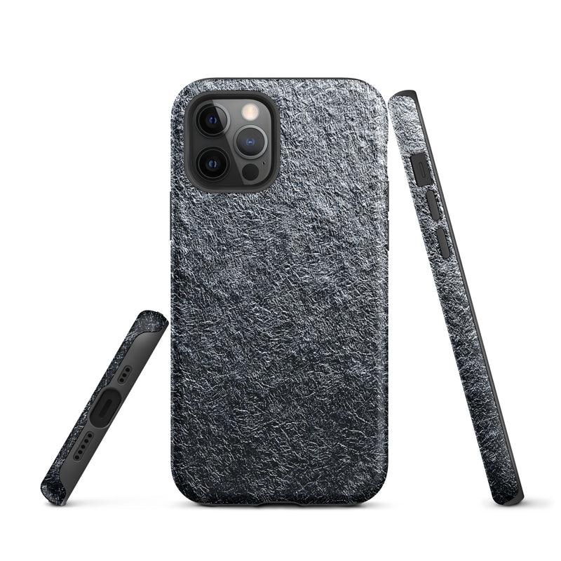 Load image into Gallery viewer, Silver Metal Foil iPhone Case Hardshell 3D Wrap Thermal Plain Color CREATIVETECH