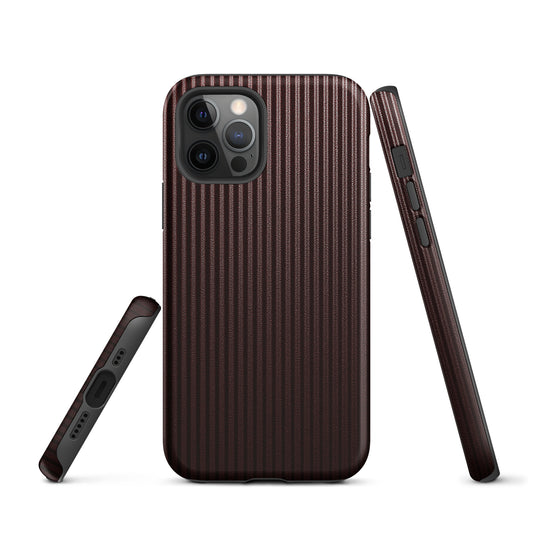 Dark Red Striped iPhone Case Hardshell 3D Wrap Thermal CREATIVETECH