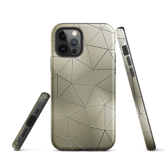 Golden Polygon Metal iPhone Case Hardshell 3D Wrap Thermal CREATIVETECH