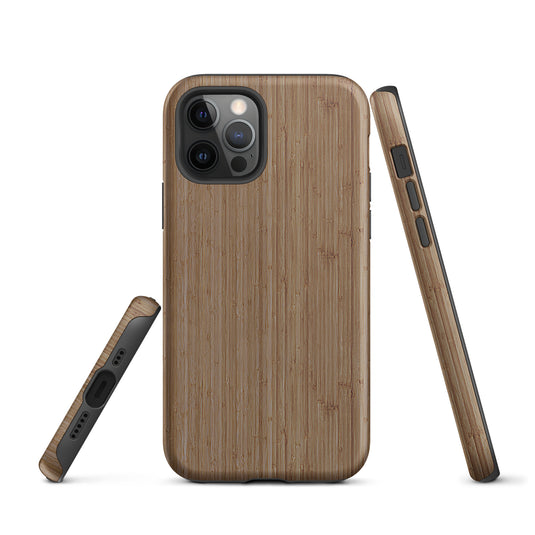 Brown Bamboo Wood iPhone Case Hardshell 3D Wrap Thermal CREATIVETECH