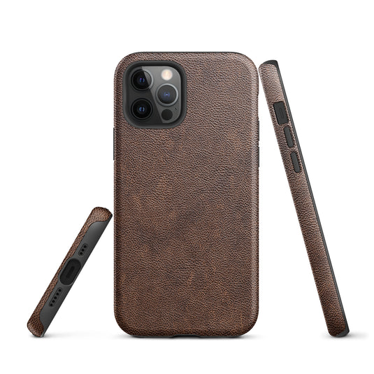 Brown Leather iPhone Case Hardshell 3D Wrap Thermal CREATIVETECH