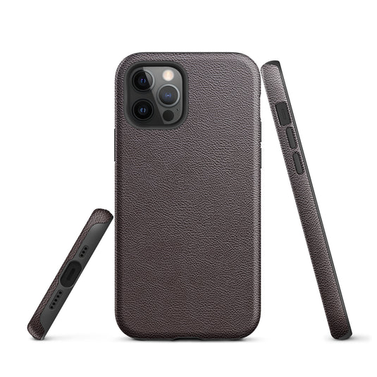 Dark Brown Leather iPhone Case Hardshell 3D Wrap Thermal CREATIVETECH