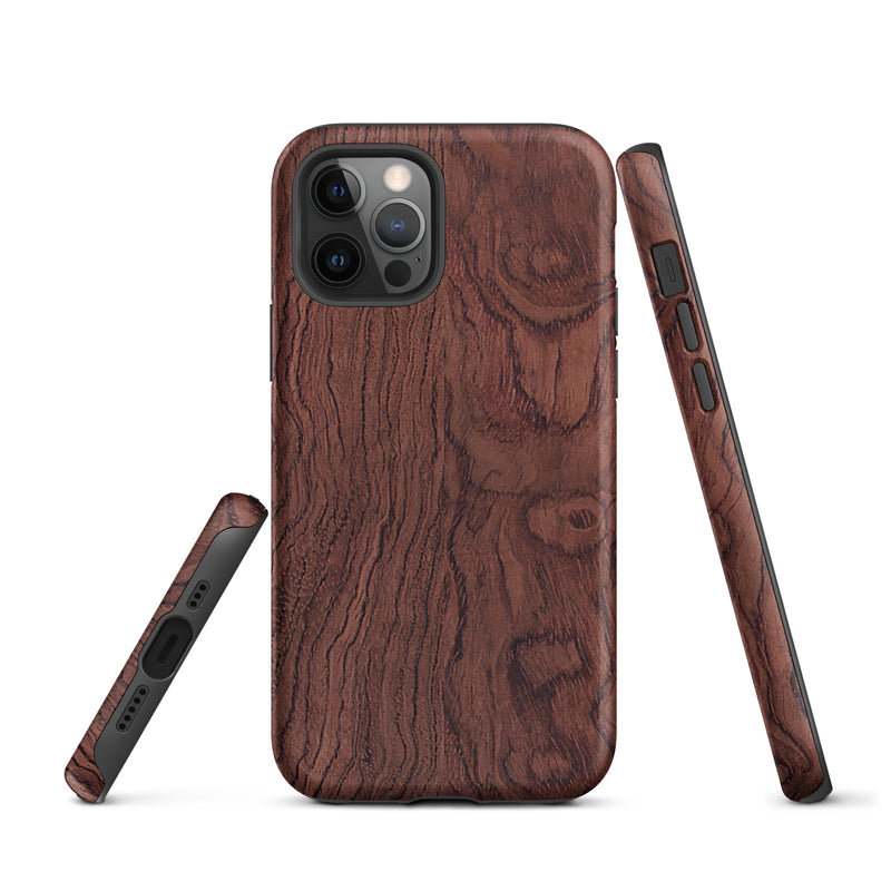 Load image into Gallery viewer, Bubinga Brown Wood iPhone Case Hardshell 3D Wrap Thermal CREATIVETECH