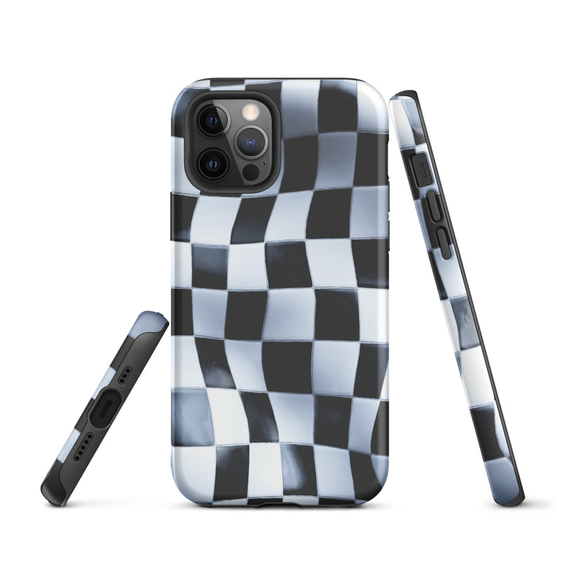 Load image into Gallery viewer, Wavy Chess Wall iPhone Case Hardshell 3D Wrap Thermal CREATIVETECH